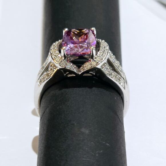 Bella Luce Rhodium over 925 SS Fancy Purple Swarovski Zirconia NWT 10 - Picture 1 of 5